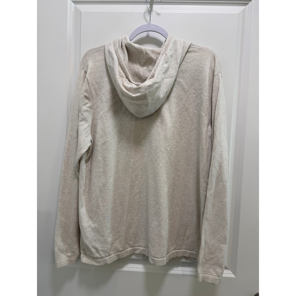 Tommy Hilfiger Women XL Oatmeal Heather Premium Cotton Knit Pullover Hoodie